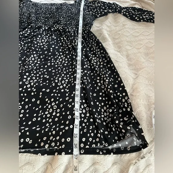 White Birch Black with Small white Dot Pattern Stretch midi length Size 3X - Picture 6 of 16